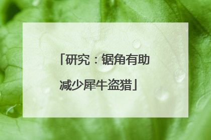 研究：锯角有助减少犀牛盗猎